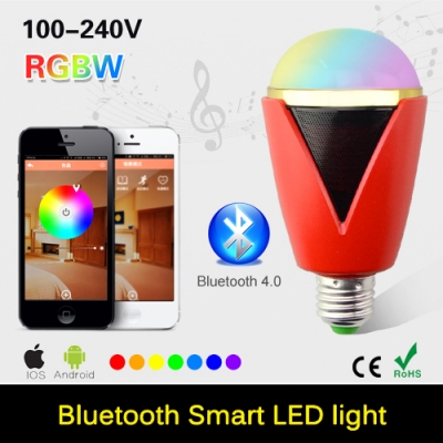 2015 e27 3w rgb led bulb wireless bluetooth 4.0 audio speaker lampada led lamp light & music playing for ios for android