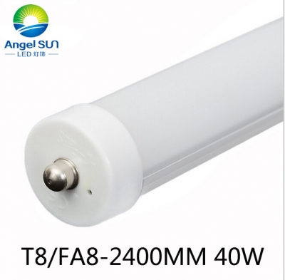 20pcs/lot led tube t8 8ft milky clear cover available single pin fa8 40w 110v/220v high lumens