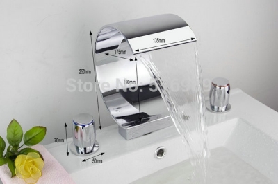 bathtub waterfall basin mixer tap chrome faucet faucet set 3pcs n0010 [3-pcs-bathtub-faucet-set-586]