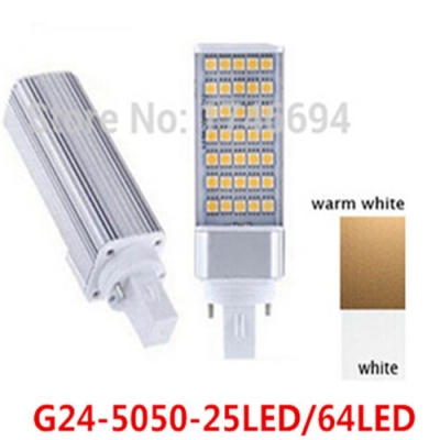 brand new g24 25led 5w 64led 12w socket select led corn bulb lamp light smd 5050 spotlight 180 degree ac85-265v zm00378 [corn-lights-2433]
