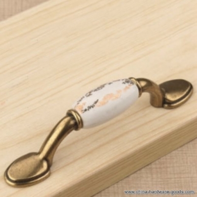 ceramic golden cabinet wardrobe cupboard knob drawer door pulls handles 76mm 2.99" mbs346-3