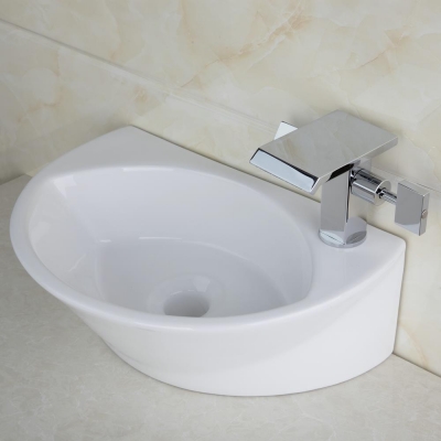 hello bathroom ceramic basin lavatory sink set countertop tw32048365b/117 with chrome finish faucet mixer tap