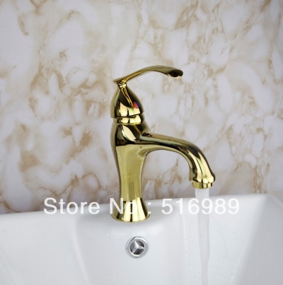 short spray spout golden brass /cold water bathroom basin faucet deck mount sink mixer tap tree156...