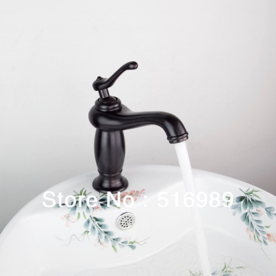 single lever oil rubbed bronze straight style bath sink basin faucet mixer tap tree681