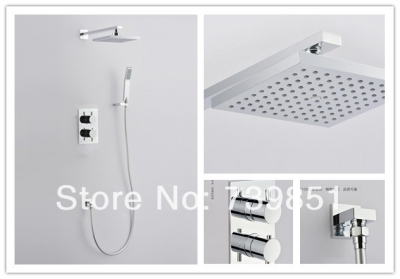 thermostatic shower faucets wall mounted dual holder dual control and cold brass chrome bathroom mixer tap for els