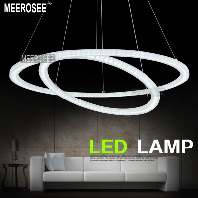 white acrylic led light fixture 2 rings led chandelier light lustre md5000 energy saving 50 watt