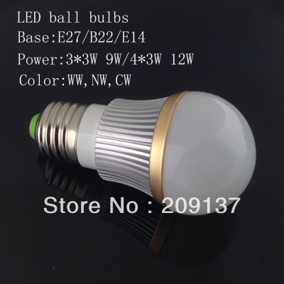 10x ! led ac85-265v 9w 12w e27 e14 b22 gu10 high power ball steep light led light bulbs lamp lighting tube.