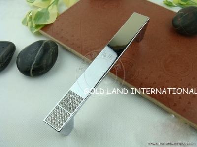 128mm l147xw19xh29mm long zinc alloy crystal glass kitchen handle/furniture handle