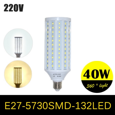 1pcs super power 40w e27 led wall lamps 5730 smd led corn bulb chandeliers 132 leds ceiling light ac 220v 240v pendant lights