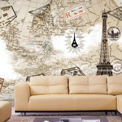 3d map of the world eiffel tower large wallpaper murals for living room,papel de parede mapa mundi
