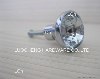 50 pcs/lot 25mm clear crystal cabinet knob on a chrome zinc base