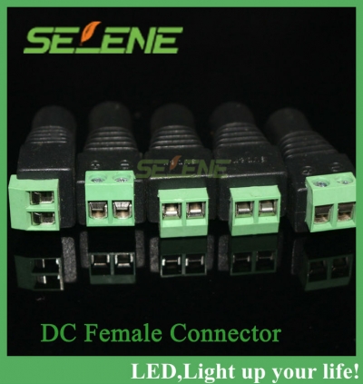 50pcs/lot cctv female dc power plug dc jack connector female for security camera system for led strip light