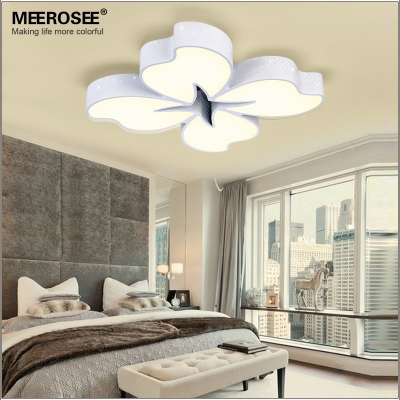 54 watt white metal base led ceiling light flower fancy lamp for dinning room bedroom surface mounted led light bulbs included