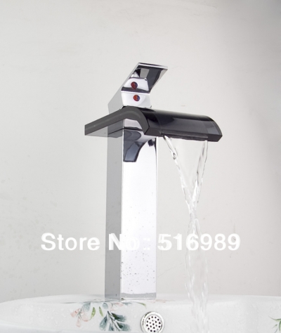 bathroom basin faucet brass waterfall tap tree261 [glass-faucet-3663]