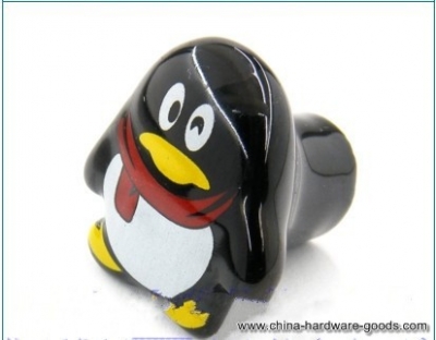 children room cartoon drawer cabinet wardrobe ceramic pulls knobs furniture handles p1( penguin)