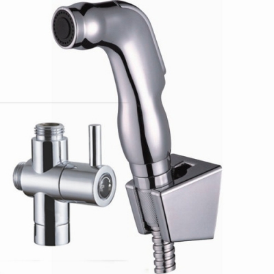 chrome plated abs shattaf set bidet + water diverter shattaf sprayer+1.5m stainless steel shower hose bd222-1 [bidet-faucet-2130]
