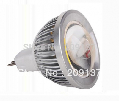 cob mr16 led 5w light bulb lamp spotlight pure white/warm white 450lm 12v dc/ac aluminum housing 30pcs/lot