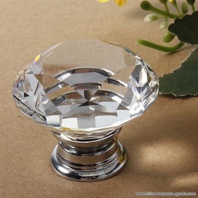 dealward 40mm diamond crystal doorknob drawer cabinet handle knob screw
