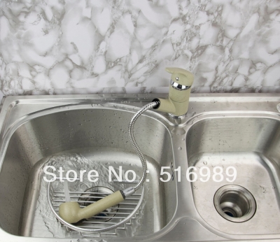 painting new deck mount single handle durable pull out swivel 360 kitchen faucet tap mixer kai1