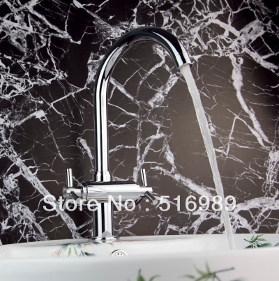 prefect double handles basin bathroom sink kitchen faucet chrome swivel mixer basin faucet z208 tree327