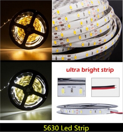 super bright 5630 smd led strip led flexible light dc 12v non-waterproof 60led/m 5m/lot new led chip 5630 tape bright than 5050