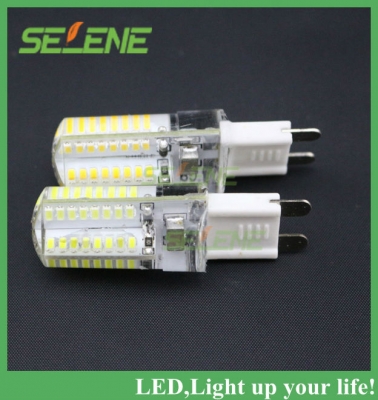 10pcs slim silicon 6w 550lm g9 64 smd 3014 led bulbs spot light energy saving lamp led bulb g9 64leds 220v