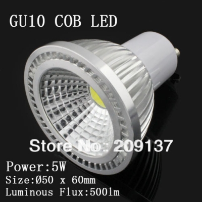 85v-265v 5w gu10 cob led light bulb 500lm super bright warm white/white led lamp