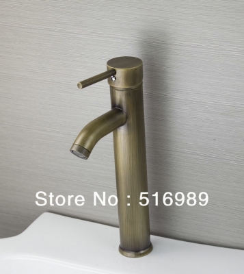 antique brass bathroom basin sink single handle faucet tap mixer deck mounted hejia48
