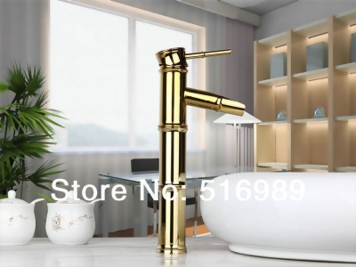 beautiful bamboo golden bathroom bathtub tap faucet mixer 8641k/1