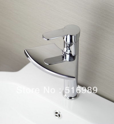 brand new brass chrome basin sink cold connection waterfall faucet mixer tap hejia37