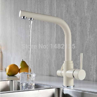 brass single lever gray painted kitchen sink tap