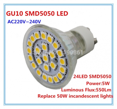 ceramic led spotlight 220v- 240v 5w gu10 led bulb lamp light 24 smd5050 white warm white home lighting [mr16-gu10-e27-e14-led-spotlight-6850]