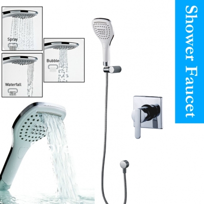 copper bathroom shower faucet shower set bath mixer wall tap 3-function shower waterfall lanos torneira baheiro chuveiro ducha