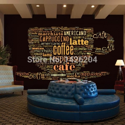 custom european style leisure coffee shop english letters 3d large murals theme restaurant bar background wallpaper mural