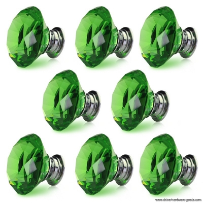 new beautiful furniture hardware green crystal cabinet puxadores kitchen drawer door knobs pull handles 40mm