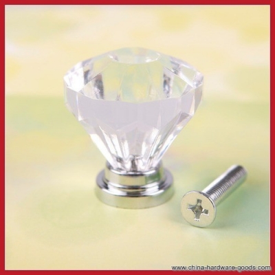 promotion 1 tent 1pcs 32mm diamond shape crystal cupboard drawer cabinet knob pull handle #05 new design