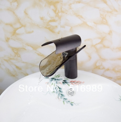 short vessel /cold water deck mounted oil rubbed bronze bathroom waterfall basin face faucet mixer tap nb-1334