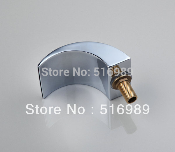 5pcs deck mounted waterfall with handheld shower bathtub faucet basin mixer tap set ds-11bb2