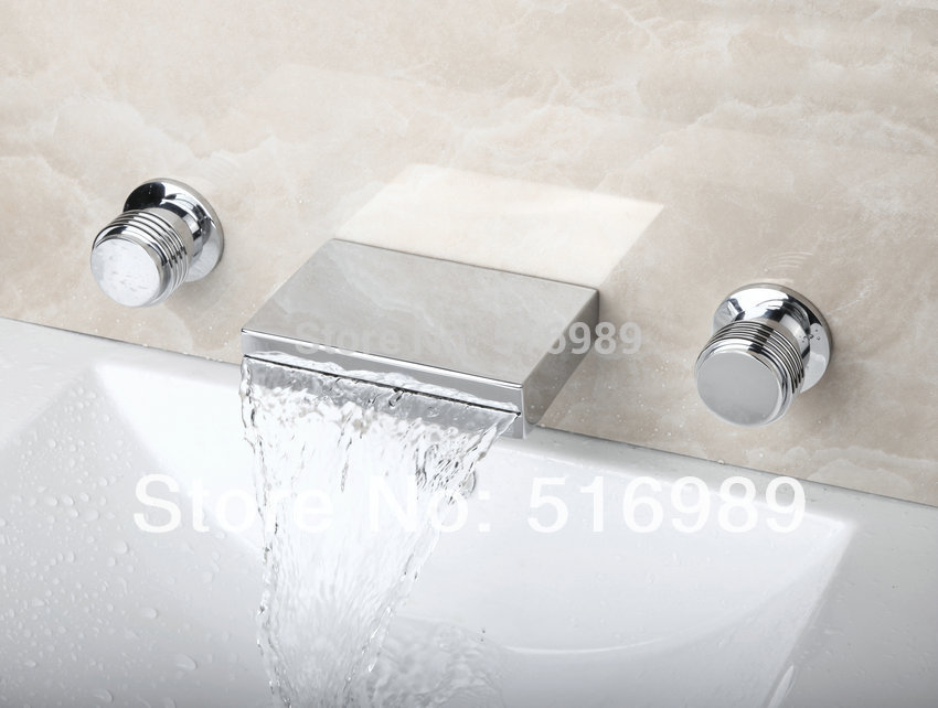 and best price cuboid model 3 pcs chrome bathtub faucet set 52e - Click Image to Close