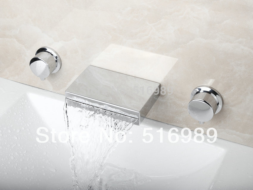 cuboid model 3 pcs chrome bathtub faucet set 52c