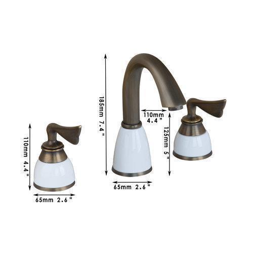 retro antique brass 3 pieces 2 lever bathtub torneira bathroom 96187 deck mounted wash basin sink vessel vanity tap mixer faucet