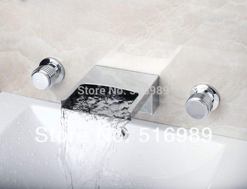 unique design good quality 3 pcs chrome bathtub faucet set with two handles 14e