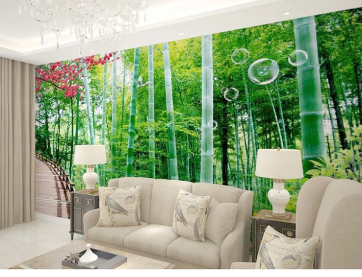 any size 3d bamboo forest po large wallpaper mural,3d wall covering paper for living room