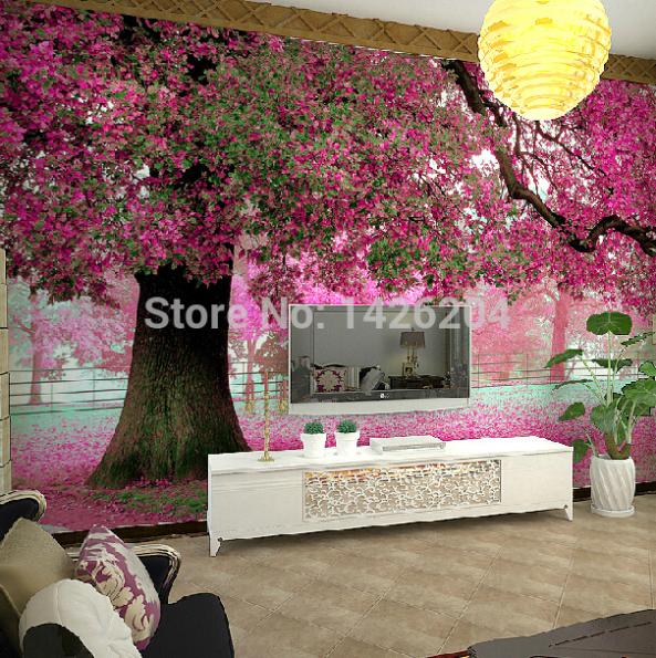 any size 3d romantic flower trees po wallpaper wall murals for living room large,nature wall murals