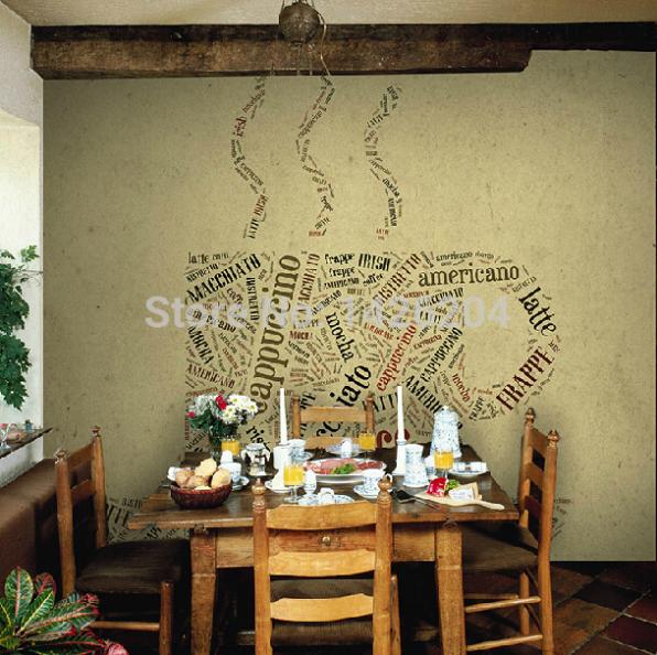 custom european style leisure coffee shop english letters 3d large murals theme restaurant bar background wallpaper mural