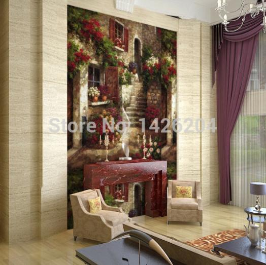 european oil painting style garden 3d wall murals wallpaper,3d flower wallpaper wall murals for living room
