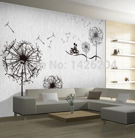 modern abstract romantic valentine's dandelion 3d large wall mural wallpaper for living room