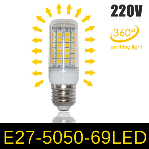 ultra brightness e27 led corn bulb smd 5050 led lamps 69leds 15w ceiling light ac 220v 240v pendant light chandelier 10pcs/lots