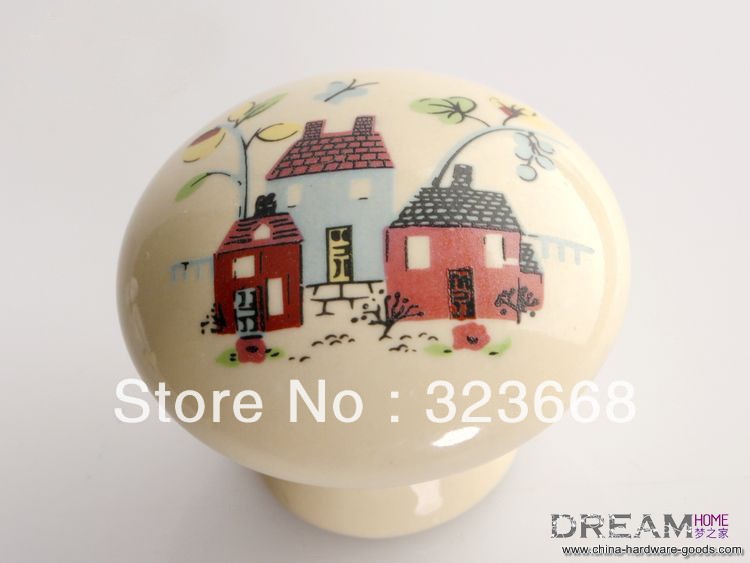 childern room cartoon handle rural style ceramic drawer knob for cupboard/shoes cabinet/closet - Click Image to Close