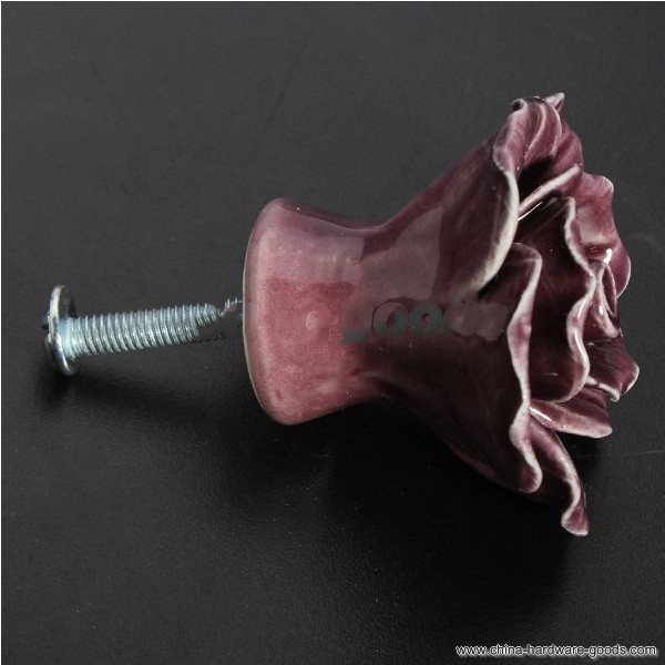 chinadoor ceramic rose flower door knobs pull handle - Click Image to Close